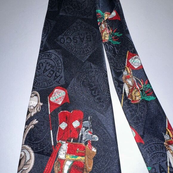 Golfing Christmas Tie (57”x4”) Tabasco Brand. 100% Silk. Made In USA. - Picture 7 of 10